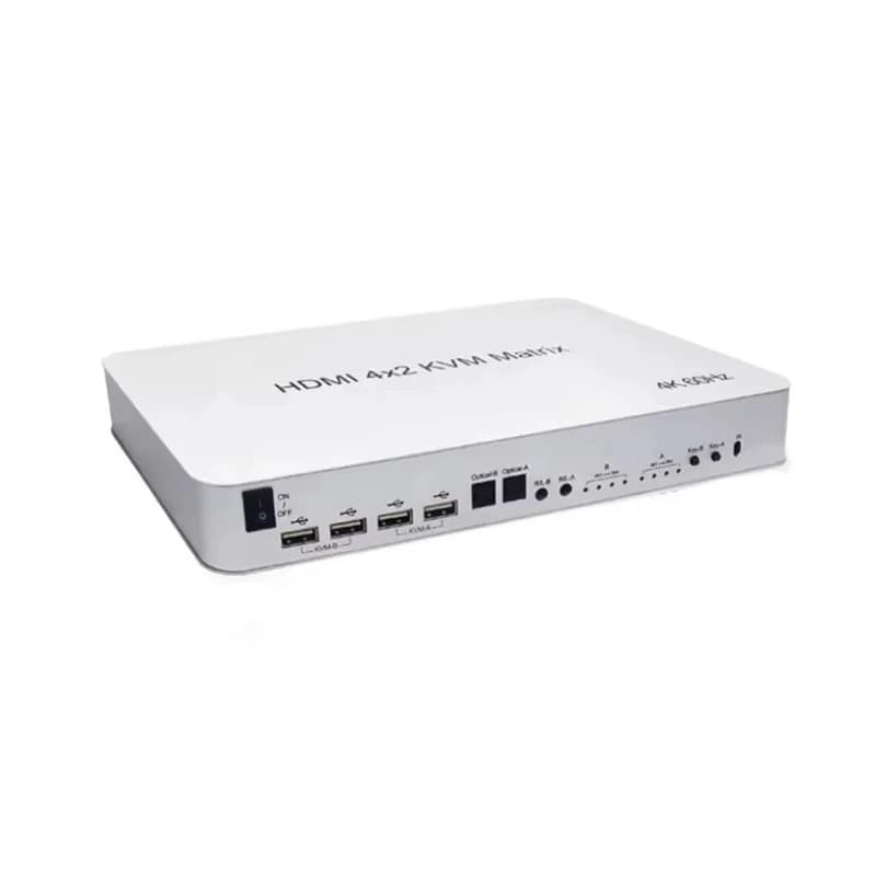 4K60HZ HD Matrix 4-in-2-out Video Splitters & Converters with KVM and HD USB 4x2