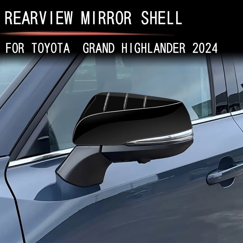 For Toyota Grand Highlander 2024 2025 Car Door Side Mirror Cover Trim Auto Exterior Rearview Mirror Cover Protection Stickers