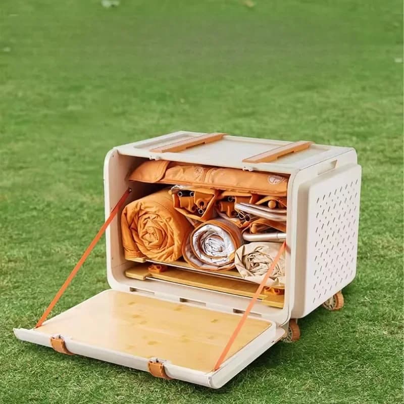 Camping cart, camp outdoor folding camping trolley, picnic cart full equipment set
