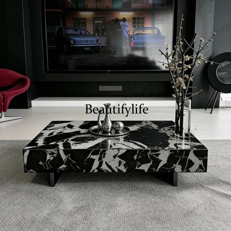 Living Room Coffee Table Low Floor Luxury Square Minimalist Coffee Tables Storage Black Authentic Glam House Accessories
