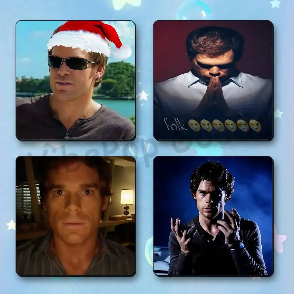 D-Dexter Magnetic Refrigerator Sticker Smooth Clear Ink Print Metal Door Dorm Apartment Decor 55x55mm