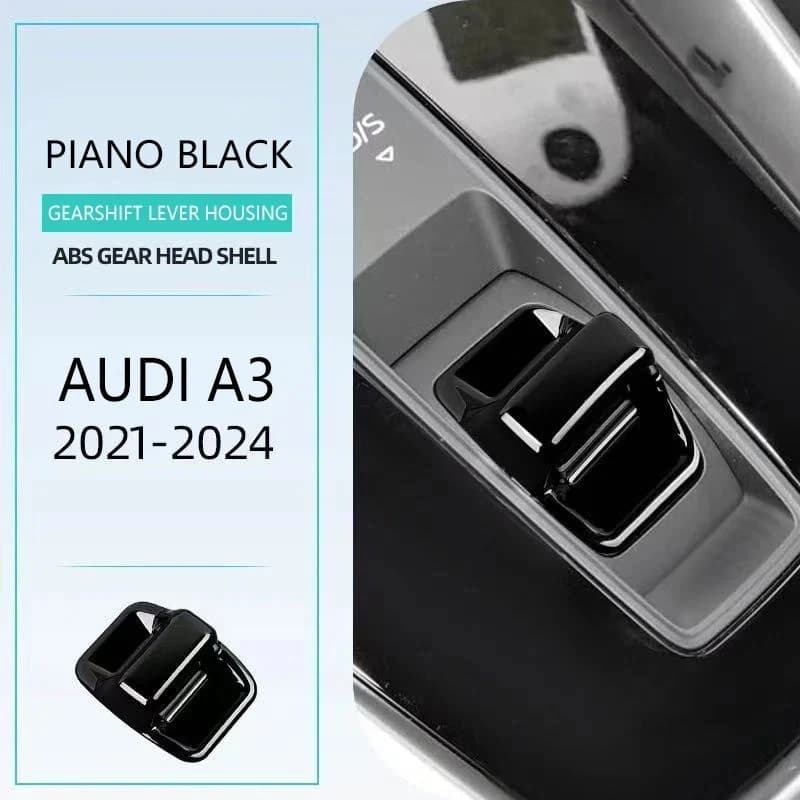 Carbon Fiber pettern ABS Gear Head Shell Car Gears Shift Knob Decorative Covers For Audi A3 S3 RS3 8Y 2021-2014
