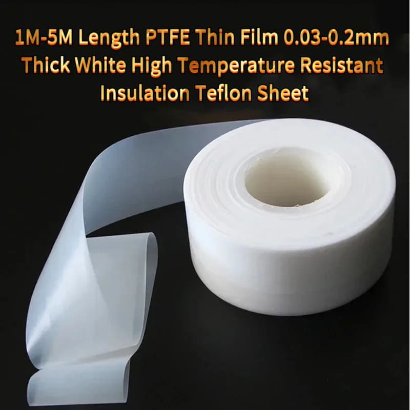 1M-5M Length PTFE Thin Film 0.03-0.2mm Thick White High Temperature Resistant Insulation Sheet