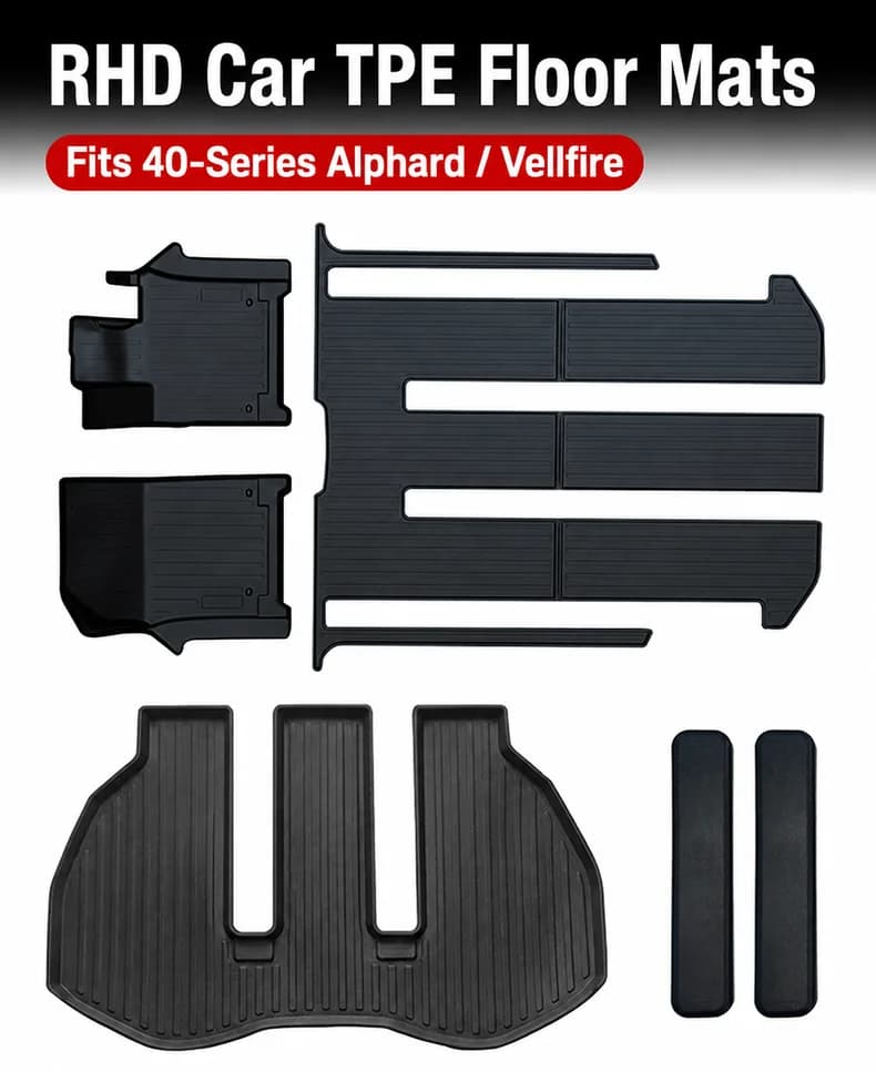 Car TPE Floor Mat for Toyota Alphard Vellfire 40 Series Trunk Cargo Liner or Seat Protector Waterproof Separate Options