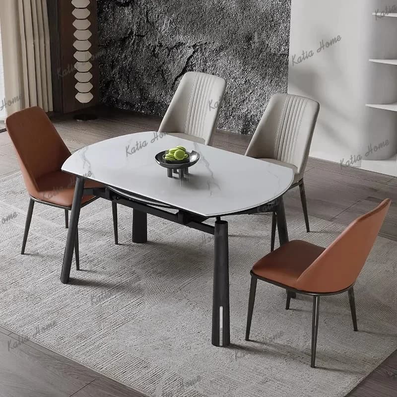 LD Small Apartment Dining Table Light Luxury Simple Household Dining Table Fashionable Retro Dining Room Furniture