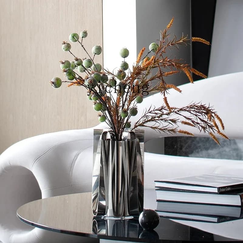 BJ-27 stainless steel vase model room floral arrangement living room flower arrangement ornament