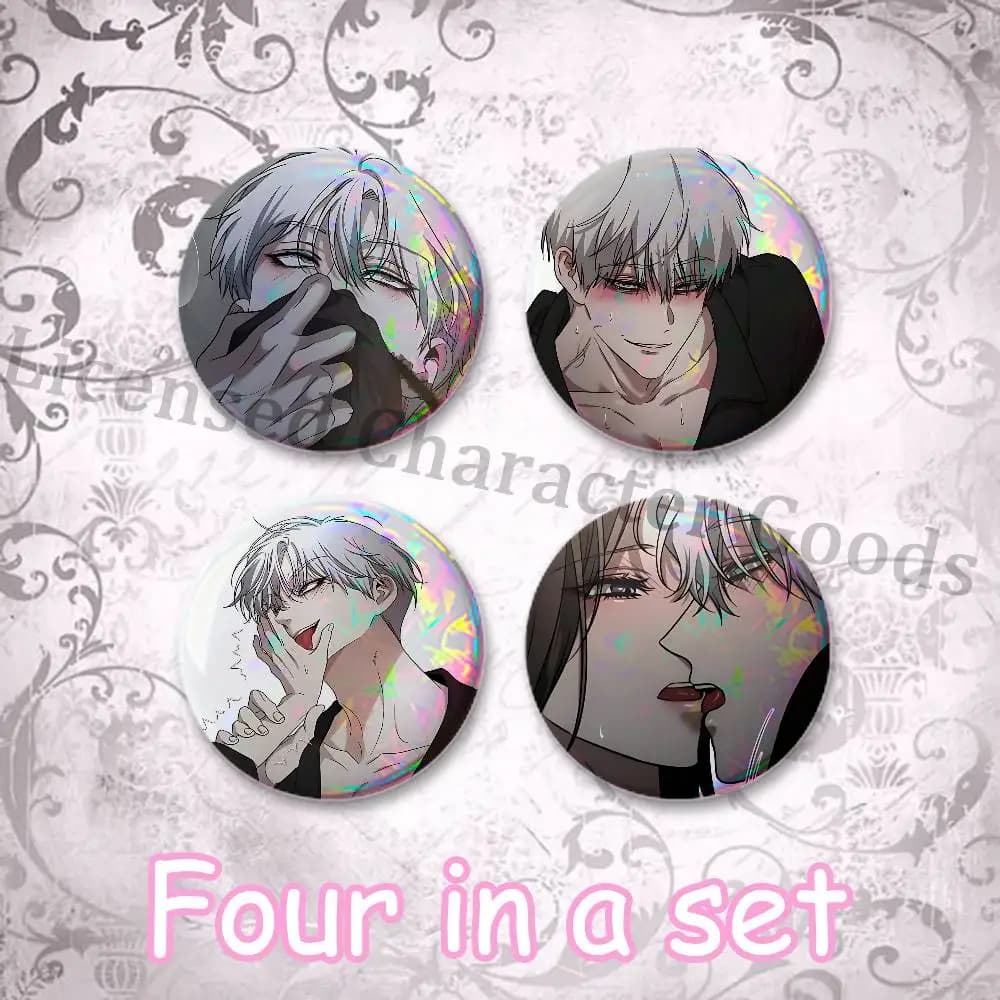 Siyoon D-Dreaming F-Freedom 25mm Badge 4-Piece Set Mini Pill Baji Kawaii Collectibles Creative Button Pin for Ita-Bag