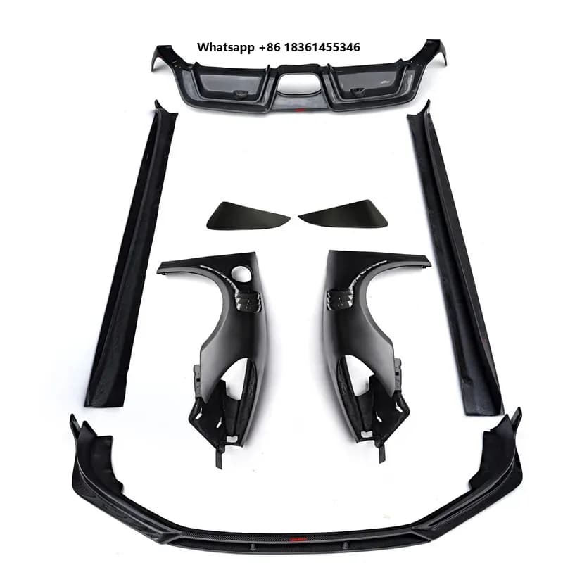 For  718 Facelift Hot Sell Carbon Fiber Body Kit for  Boxster Cayman 718 Front Lip Rear Diffuser Side Skirts