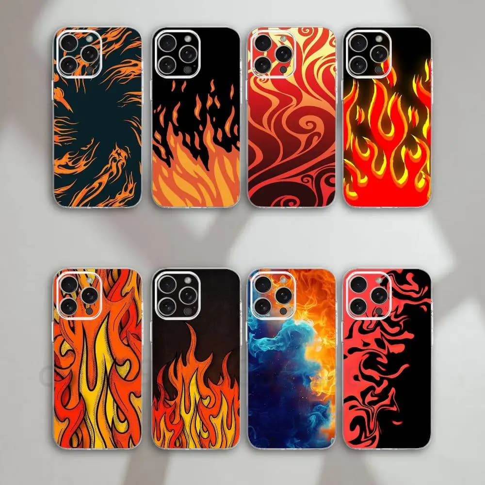 Creative Fashion Flame Fire  for iPhone 17 16 15 14 11 12 13 Pro Max    Plus   Max Air   iphone11 Shockproof Cover Funda