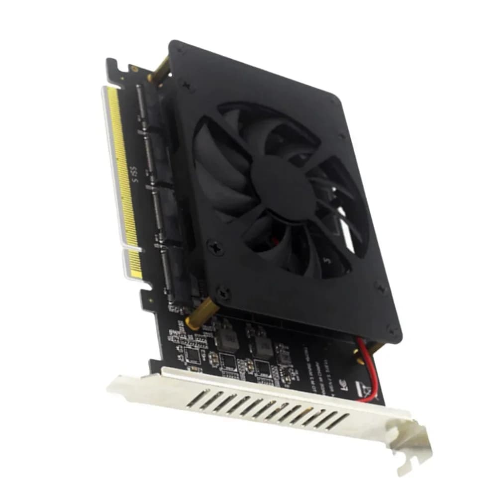 NVMe M.2 Adapter Card For PCIe X16 Splitter 4-Bay Software RAID Controller With Fan For PCIE 3.0 4.0 SSD Expansion