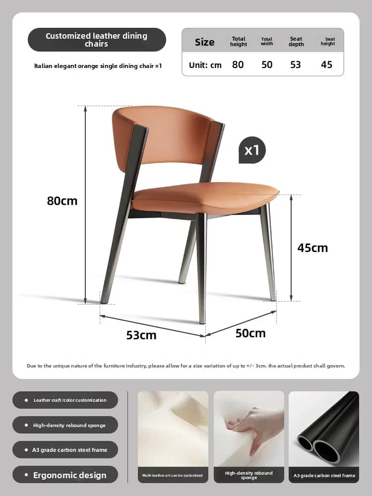 Italian Minimalist CC Dining Chair Luxury Home Kitchen Backrest Chair Designer Living Room