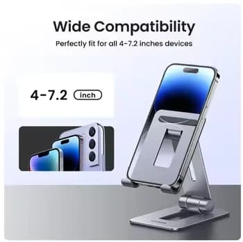 UGREEN LP678 Adjustable Tablet Phone Stand Support Aluminum Holder Laptop Stand Foldable Phone Holder for iPad iPhone Stand