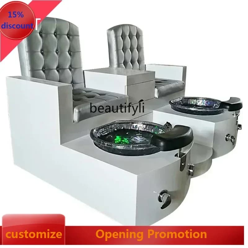 cn8617 ss New wood solid wood double seat foot bath manicure chair beauty eyelash equipment