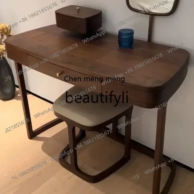 M178 New Chinese-style North American black walnut dresser combination villa B & B modern simple dressing table makeup stool