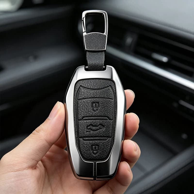 Metal Leather Car Key Case Cover For Peugeot 4008 5008 308 408 508 2008 3008 Citroen C4 C4L C6 C3-XR Picasso DS3 DS4 DS5 Shell