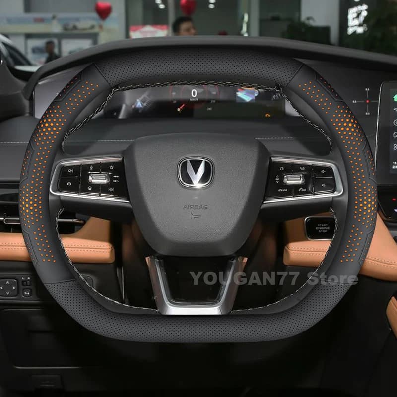 Leather Car Steering Wheel Cover For Changan UNIK UNIV UNIT 2021-2025 Covers For Covers Auto interior Changan uni k Accessories