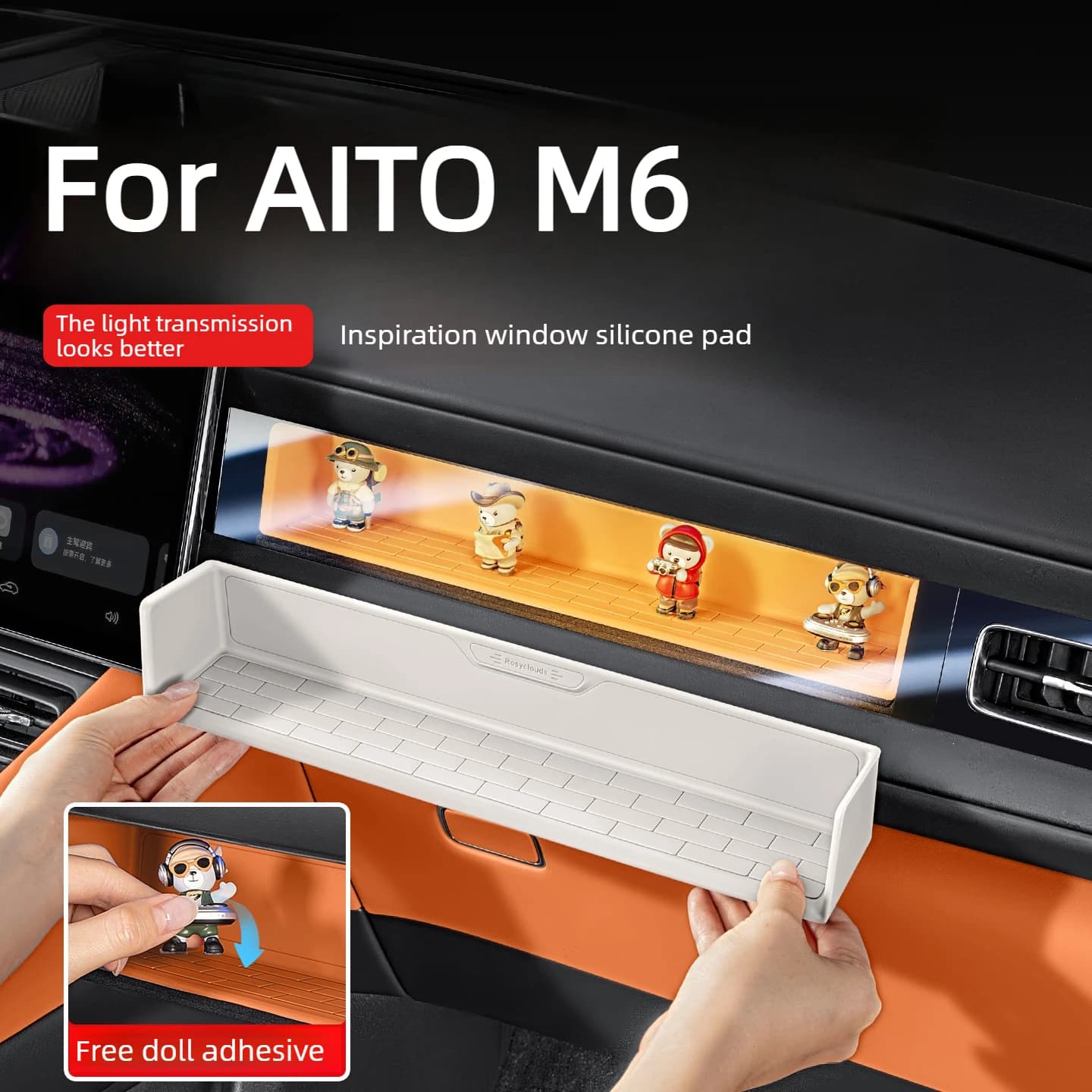 For AITO M6 SERES 6 Car Inspiration Showcase Silicone Pad The Co Pilot Ling Hands on The Ornament Base Car Interior Accessories