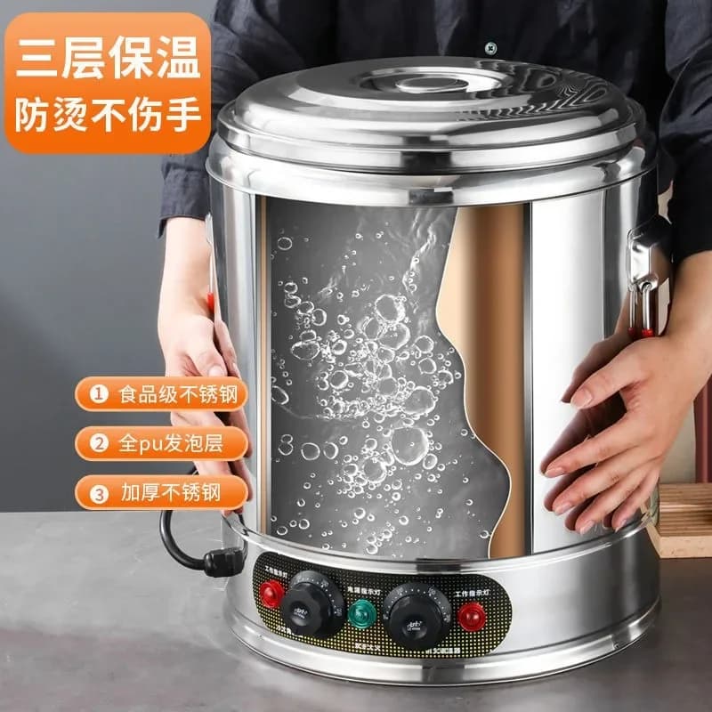 Commercial large - capacity electric heating water bucket, porridge and soy milk insulation bucket, heating cooking pot