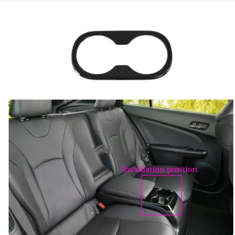 Car Rear Water Cup Frame Trim Cover Armrest Cup Holder Cover For Toyota Prius 50 series 2019-2020