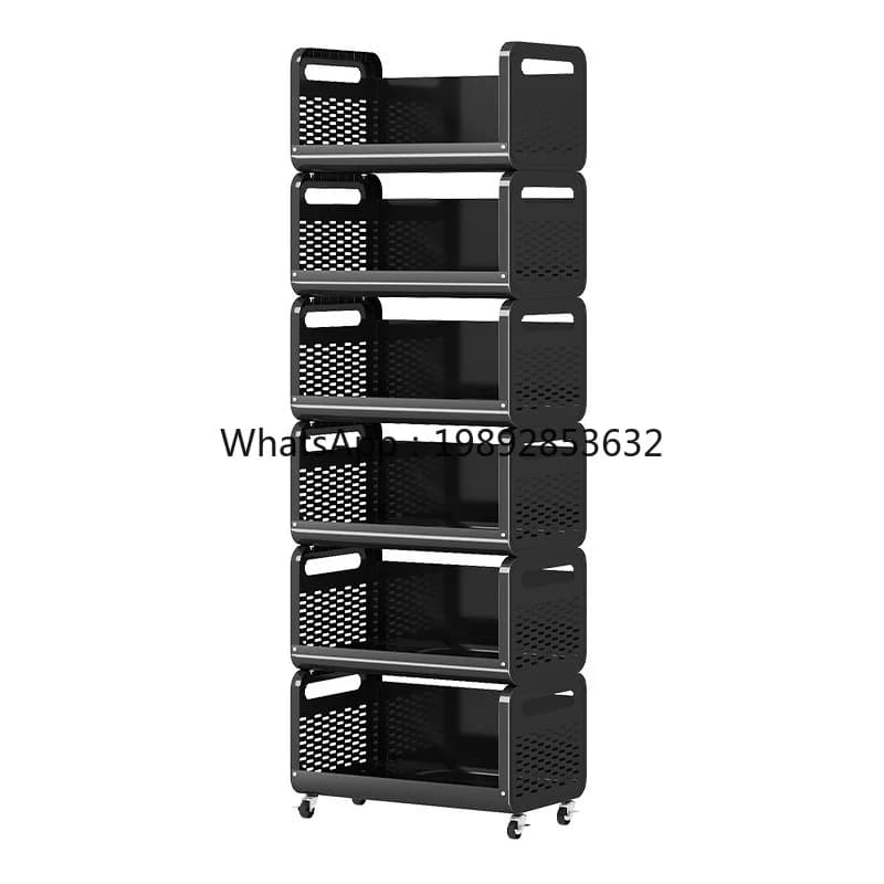 LYY Kitchen Vegetable Basket Storage Rack Floor-standing Multi-layer Vegetable Rack Carbon Steel Plastic Side Storage Rack