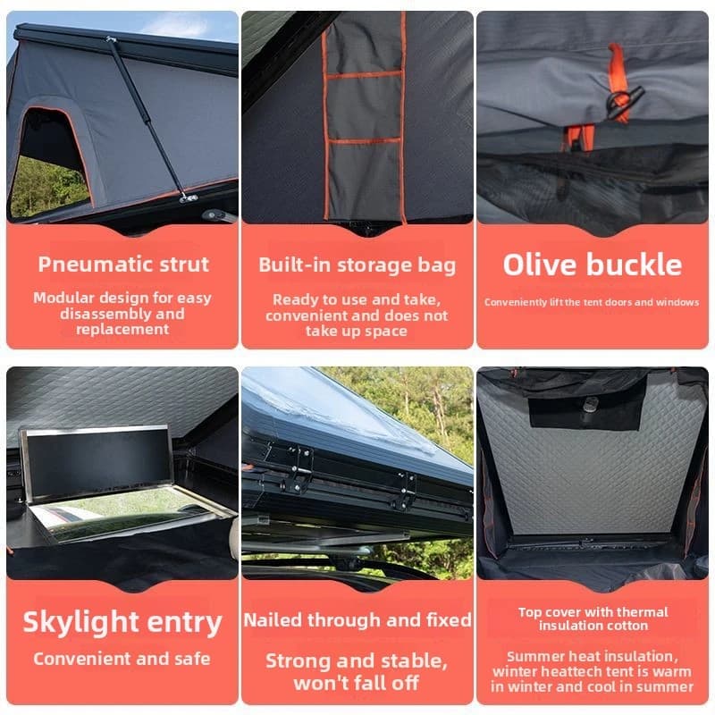Car Accessories Weatherproof Alloy Hardshell Quick-Open Rooftop Tent Camo Fast Setup for SUV Overlanding