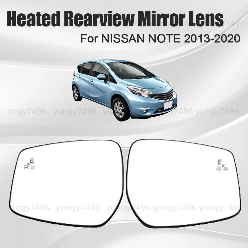 Replace Car Wide Angle Heated Rearview Mirror Lens For NISSAN NOTE 2013 2014 2015 2016 2017 2018 2019  2020 Cars Accessories