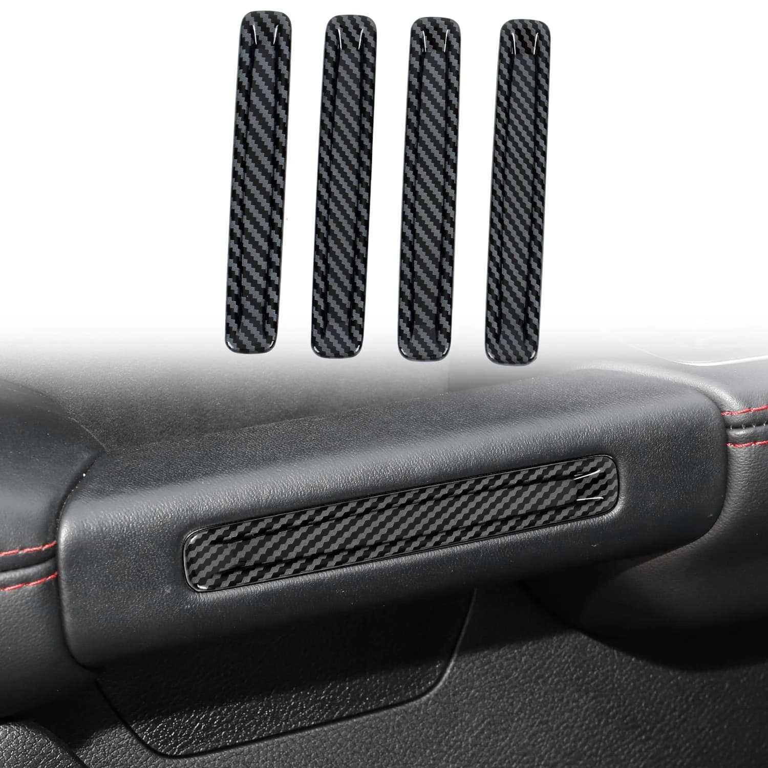 For Dodge RAM 1500 TRX 2021 2022 2023 ABS Carbon Side Door Handle Decorative Cover Trim Car-Styling Interior Parts Accessories