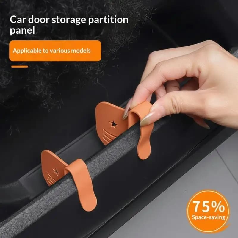 1/2Pcs Universal Car Door Side Storage Partition Car Door Groove Partition Panel Car Storage Organizer Management Car Parts