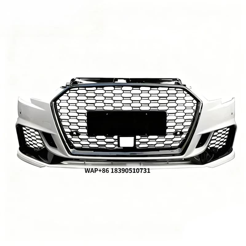 Car Bumper for  A3 S3 8V.5 Sedan RS3 Style 17-19 Front Bumper With Gloss Black Grille FedEx Shipping