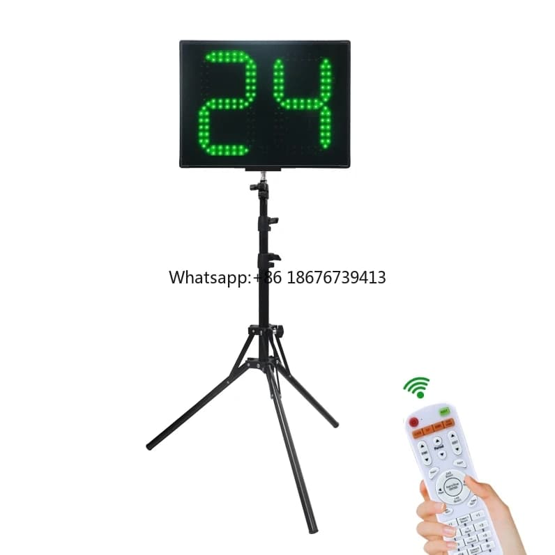 Portable Remote Control LED Digital 12/14s 24 Seconds Shot Clock for Basketball Volleyball Field with Tripod Stand Option