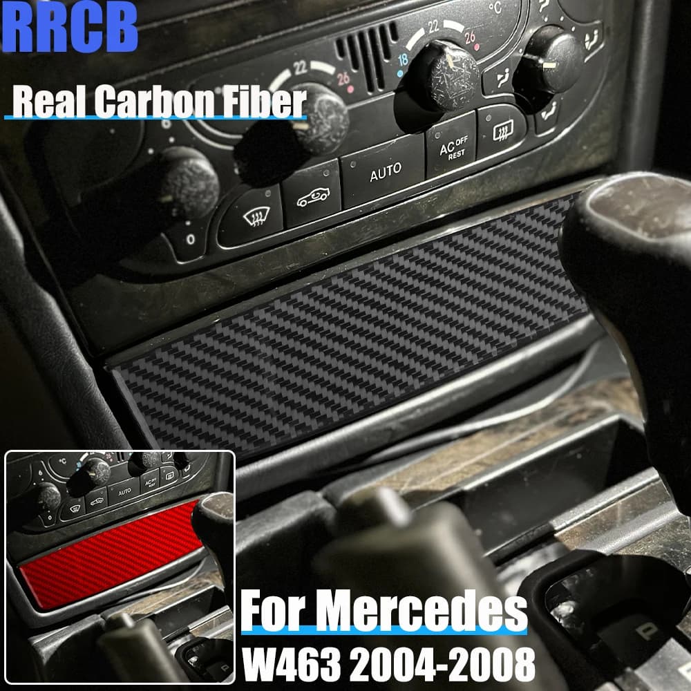 Real Carbon Fiber Car Accessories Center Storage Soft Cover Sticker For Mercedes-Benz G Class W463 G500 G55 G63 G550 2004-2008
