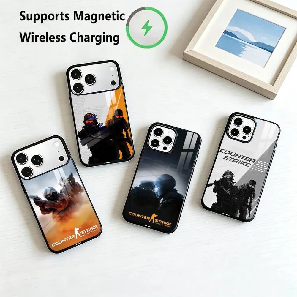Game CS2 Counter S-Strike2  Phone Case For iPhone17,16,15,14,13,12,11 Plus,Pro Supports Magnetic Wireless Charging Gift
