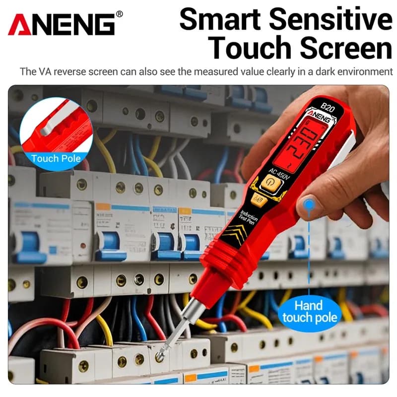 ANENG B20 Insulated Screwdriver Double Head Dual-use Slotted Cross Tester Pen Screw Driver Repair Voltage Meter Hand Tools