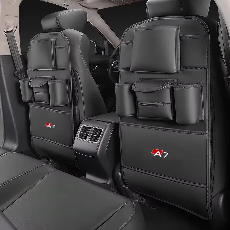 Car Seat Anti Kick Pad For Audi A7 Quattro RS7 4G8 4K8 Leather Seat Back Organizer Anti Kick Pad Anti Scratch Protector Cover