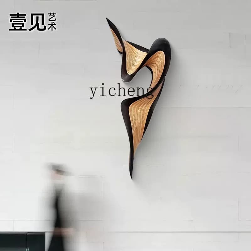 BJ-16 three-dimensional wood carving wall decoration sales office wall installation hotel  background wall decoration pendant