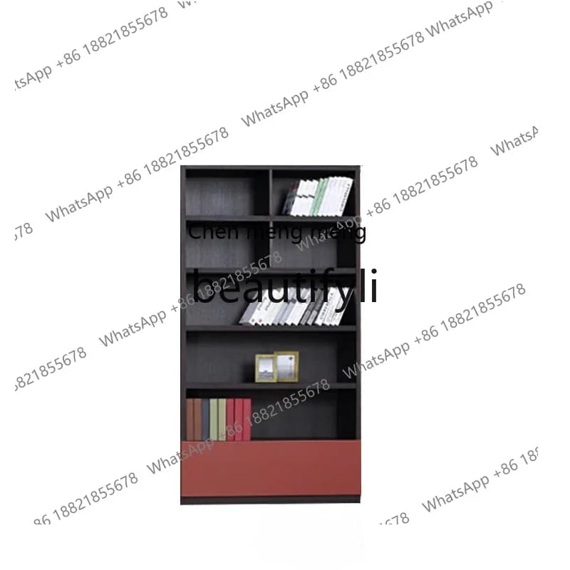 N178 G Italian modern living room storage bookcase, Nordic minimalist study solid wood storage bookshelf