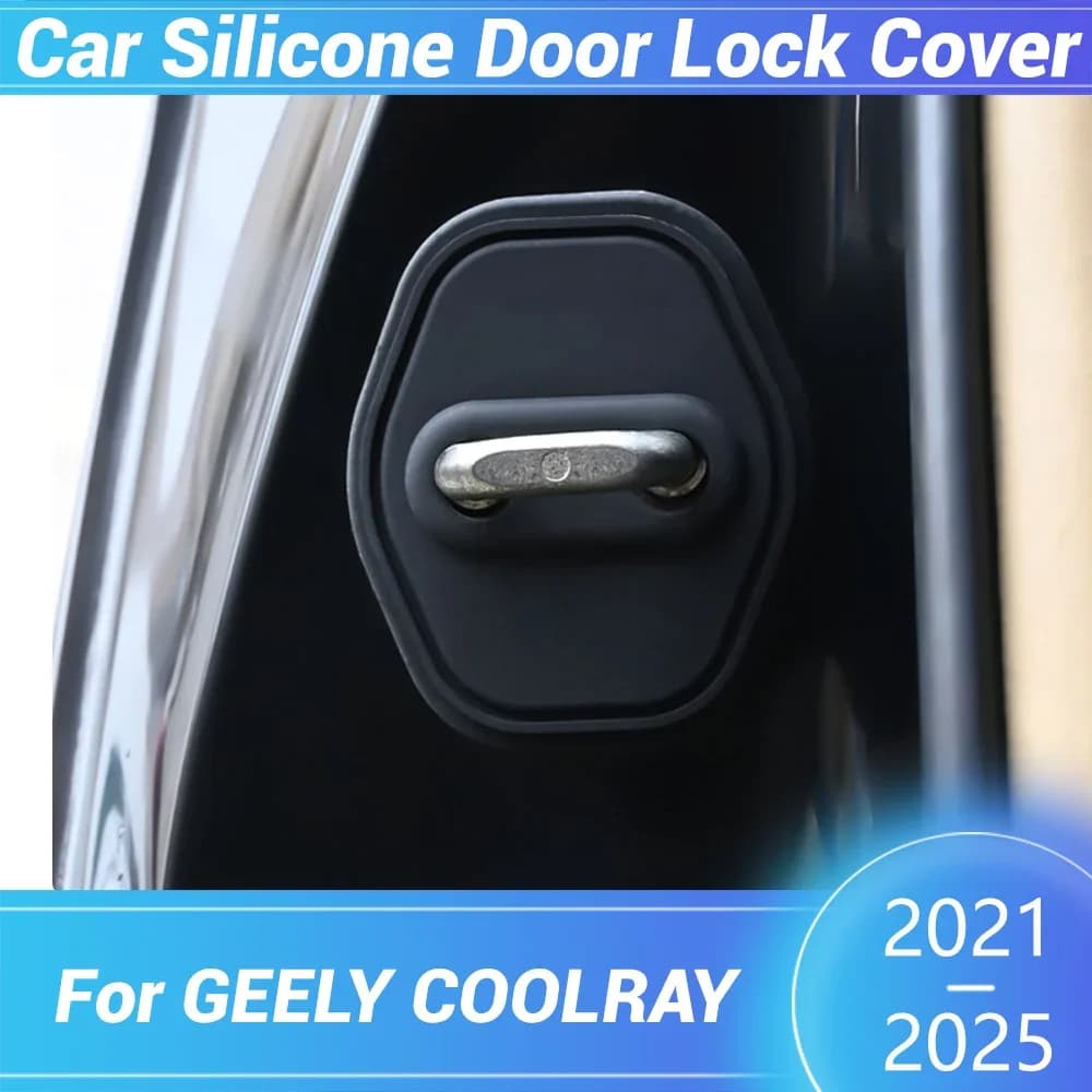 For GEELY COOLRAY 2021-2025 Car Door Latch Anti-collision Automotive Door Lock Silicone Buckle Protector Cover Accessories