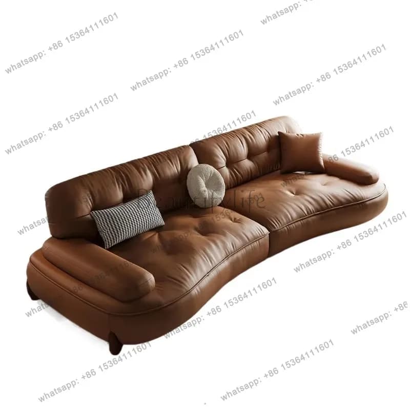 Brown European Living Room Sofa High Back Design Modern Nordic Living Room Sofas Lounges