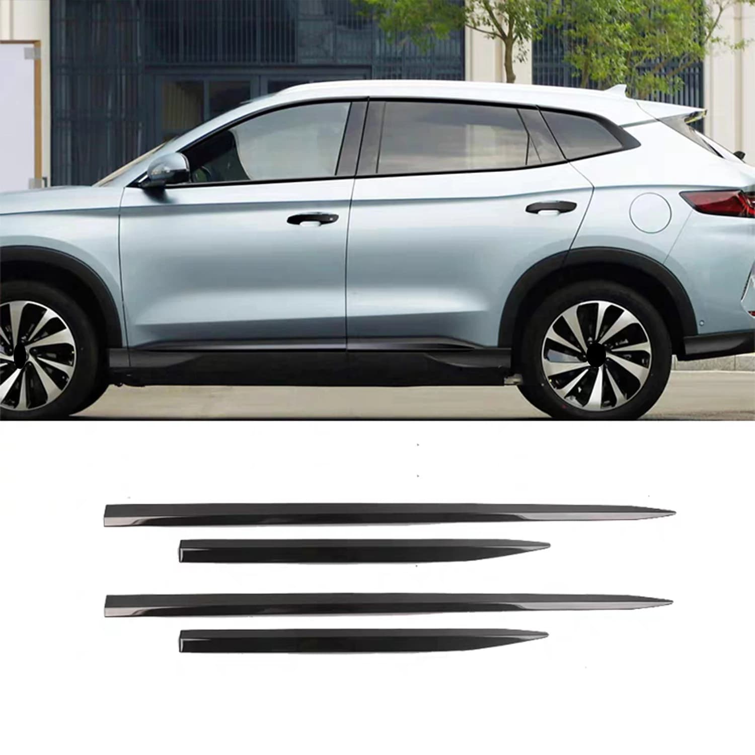 For BYD Song Plus DM-i / Seal U 2023-2025 Exterior Side Door Body Molding Strips Decor Cover Trim ABS Car Accessories 4pcs