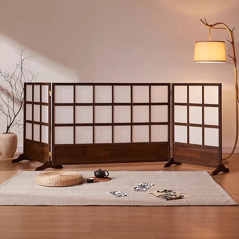 DSA new Chinese screen retro partition living room solid wood foldable simple bed and breakfast bedroom cover thick frame