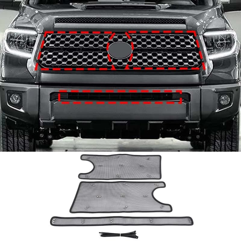 Middle Insect Screening Mesh Front Grille Insert Net Anti-mosquito Dust Car Accessory For Toyota Tundra TRD Sport XK50 2018-2020