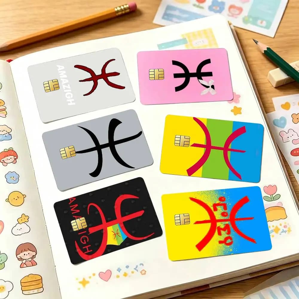 ART Amazigh Berber F-Flag Credit Card HD Stickers Game Card Decal Small Chip Waterproof Sticker Gift