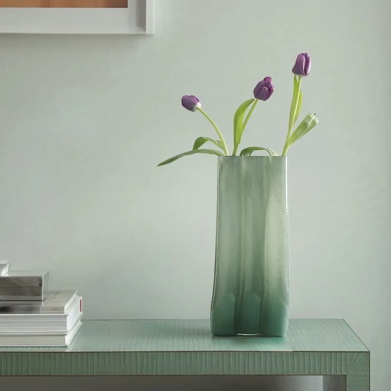 Advanced Glass Vase Ornament Modern Simple Home Living Room Flower Ware تحف كبيره للمنزل Floreros Altos Decoration Maison