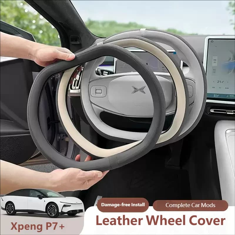 For XPENG P7+ G6 G9 2025 2026 2027 Car Steering Wheel Cover Leather Ultra-thin Anti Slip Handle Wrap Covers Interior Accessories