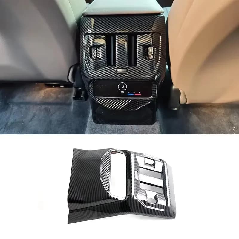 For BMW X3 G45 2025-2026 ABS Carbon Fiber Car Rear Air Outlet Panel Anti Kick Cover Trim Interior Car Accessories