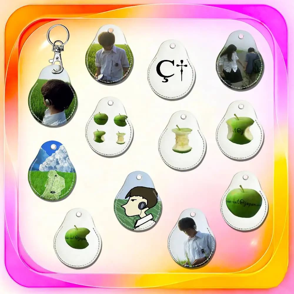 For All About Lily Chou Chou For AirTag Case Card Holder Keychain ID Credit Bank Access Badge For Air Tag Case Shell