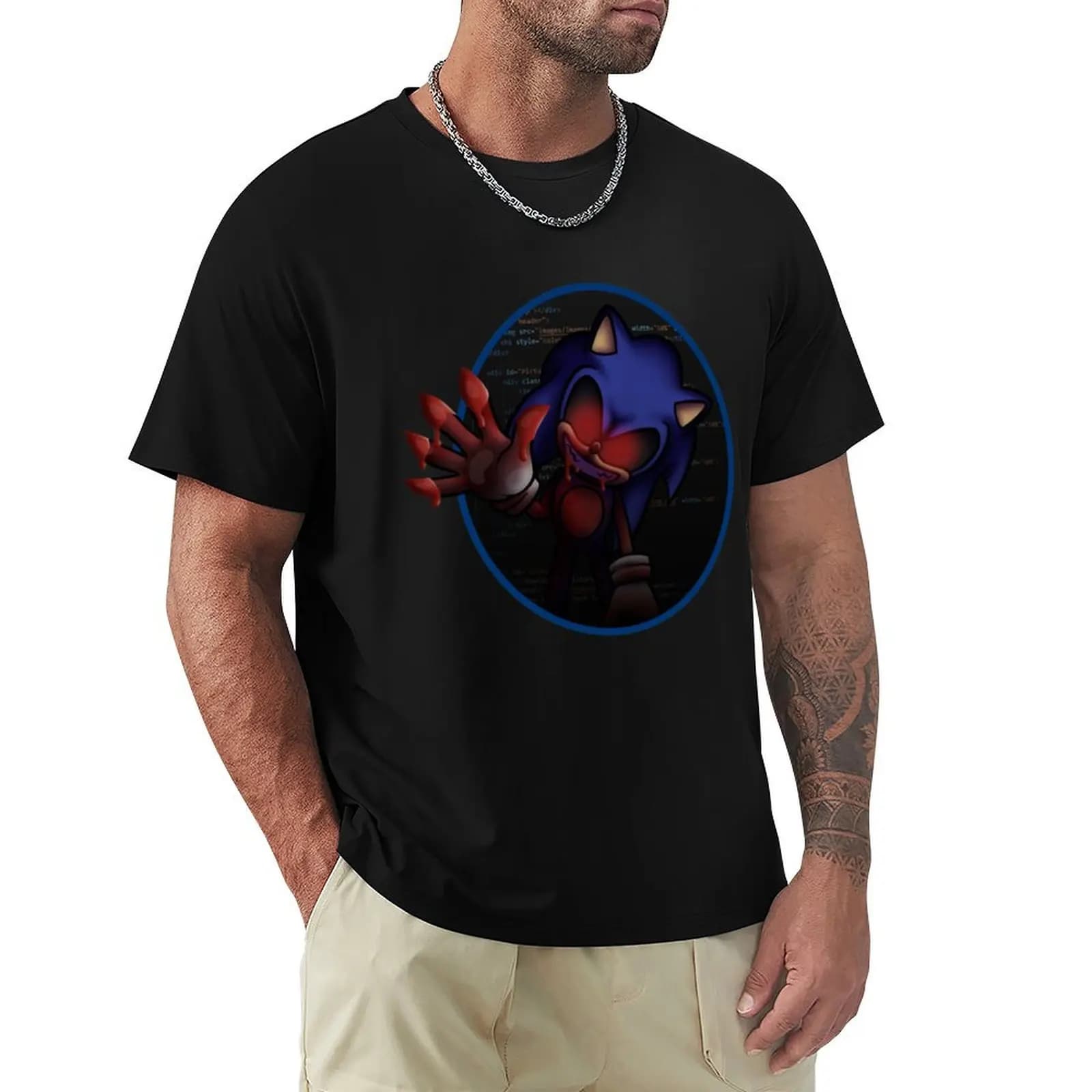 Sonic.EXE T-Shirt plus sizes heavyweights korean fashion cotton t shirt men