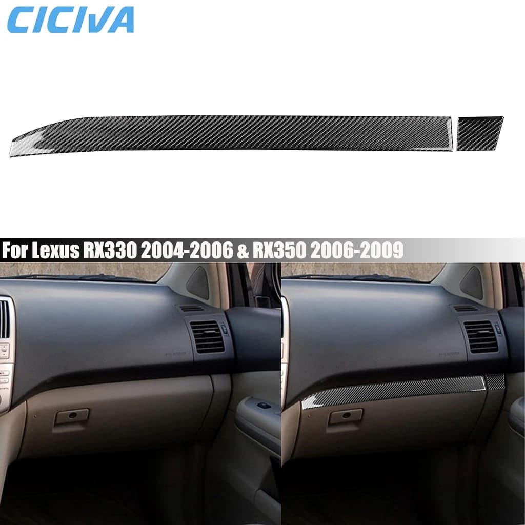 For Lexus RX330 2004-2006 RX350 2006-2009 Carbon Fiber Co-pilot Dashboard Storage Panel Car Accessories Interior Cover Stickers