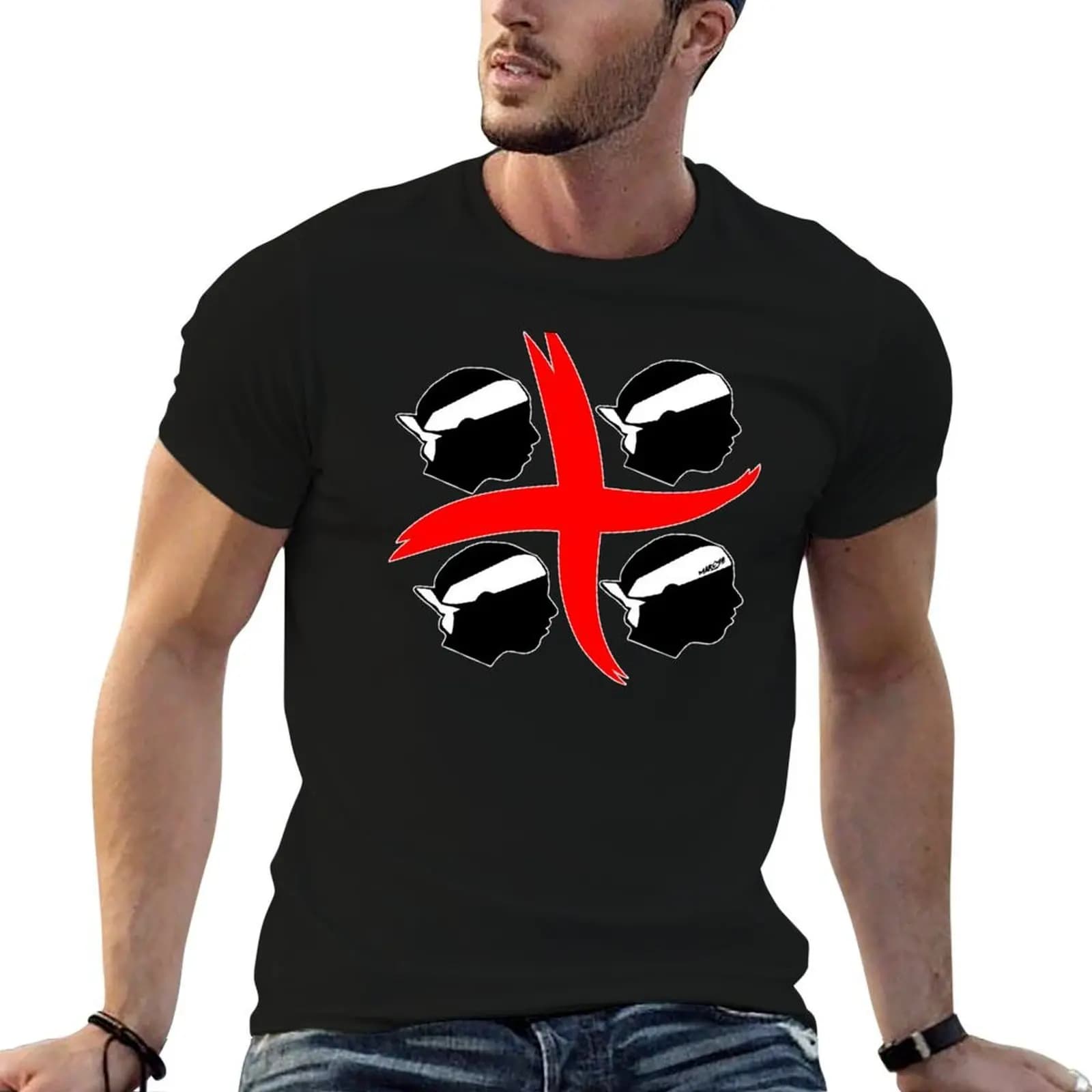 4 Mori Sardegna Stilizzato T-Shirt vintage graphic tee vintage clothes plain black t shirts men