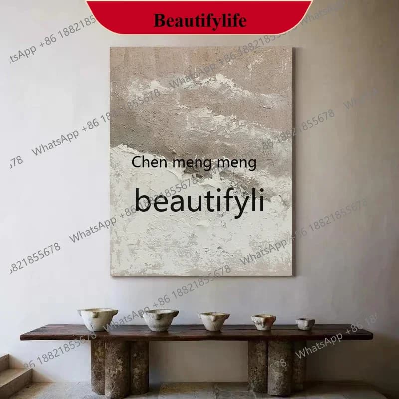 D178  Hand-painted oil painting living room sofa background decorative painting wabi-sabi wind entrance hanging painting